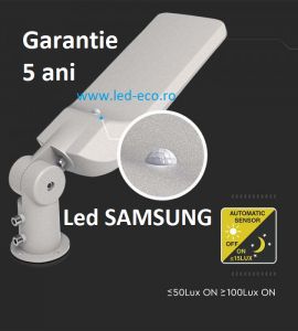 Proiector cu led 400W A++: Lampa stradala led Samsung 100W cu senzor crepuscular