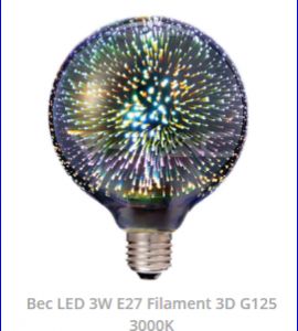 Panou led 40W lumina neutra: Bec cu led 3D G125 3W