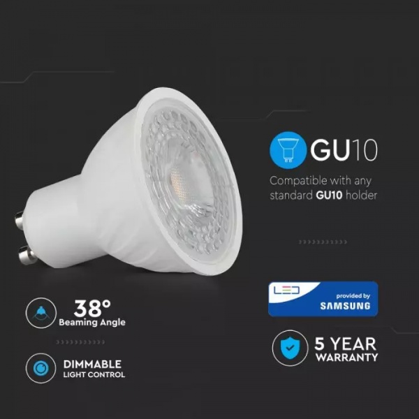 Bec GU10 led Samsung 6.5W dimabil imagine 1