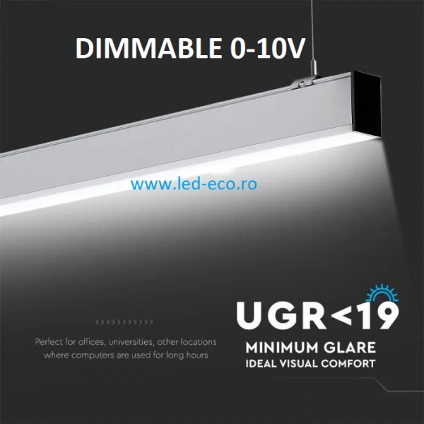 Lampa liniara suspendata dimabila 40W led imagine 1