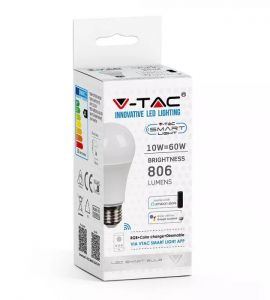 V-tac smart home: Bec led 10W RGBW Wi-fi