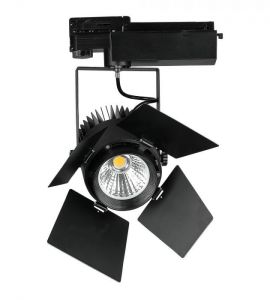 Lampa stradala led cu panou fotovoltaic 40W: Spot led pe sina 33W negru