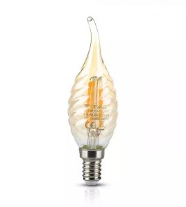 Becuri led Filament: Becuri led filament 4W lumanare