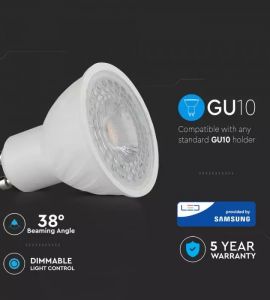 Banda led COB CRI90: Bec GU10 led Samsung 6.5W dimabil