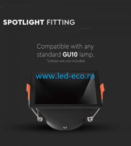 ILUMINAT CU LED: Corp spot patrat negru