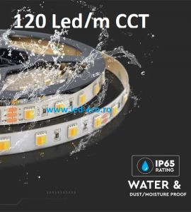 Bec GU10 led Samsung 6.5W dimabil: Banda led CCT Waterproof 14W 24V