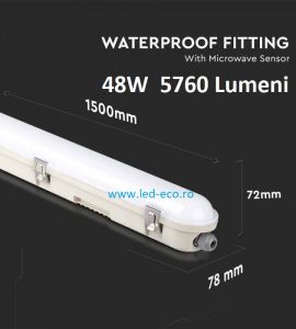 Lampi stradale led 150W 21000 lumeni: Lampa impermeabila led Samsung 48W cu senzor