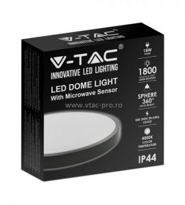 Aplice cu led: Plafoniera led 18W senzor rama neagra