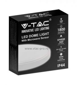 Aplice cu led: Plafoniera led 18W cu senzor IP44