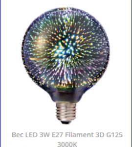 Becuri cu led: Bec cu led 3D G125 3W