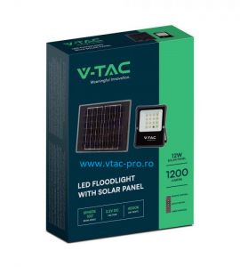 Lampi solare cu led: Proiector led cu panou solar 12W