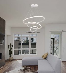 Lustre cu led si Pendule: Lustra led designer alba 32W